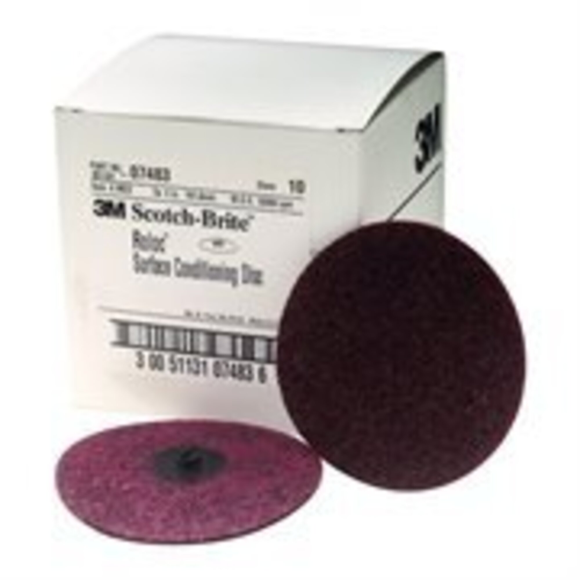3M Roloc Disc — 4in., Medium, Maroon, 10 Pcs, Model# MMM7483